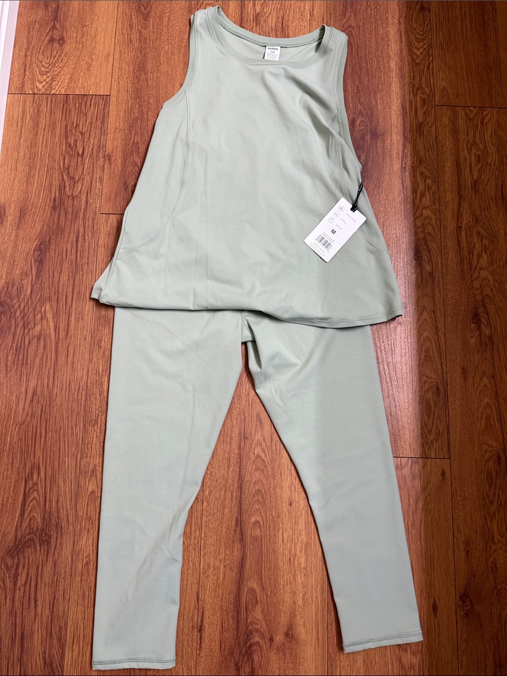RBX Olive Sage Performance Tank Top and Legging set